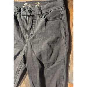 Seven7 Black Denim High-Rise Skinny Jeans, Women's Size 12 - Distressed Details